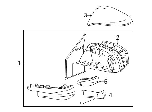 2013 Toyota RAV4 Mirror Cover, Dark Green, Passenger Side Diagram for 87915-42160-G0