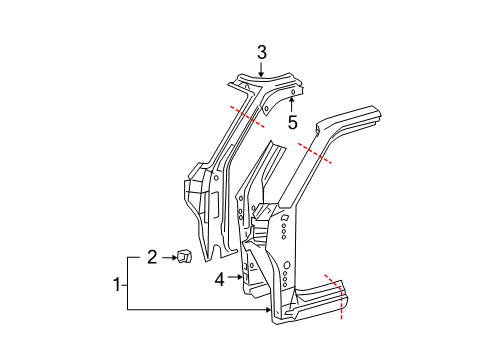 2004 Scion xB Hinge Pillar Diagram