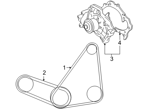 2004 Toyota Sienna Water Pump, Belts & Pulleys Diagram