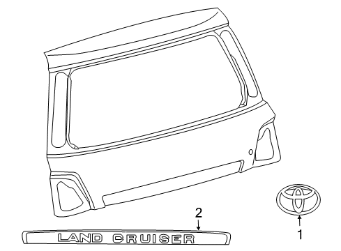 2009 Toyota Land Cruiser Exterior Trim - Lift Gate Diagram