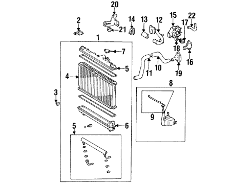 1995 Toyota Celica Radiator & Components Diagram 1 - Thumbnail