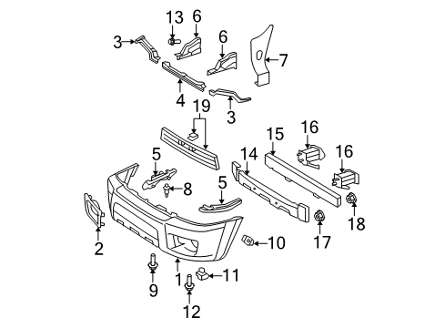 2006 Toyota 4Runner Guide, Radiator Grille Side Air, LH Diagram for 53154-35031