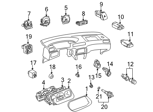 2000 Toyota Camry A/C & Heater Control Units Diagram