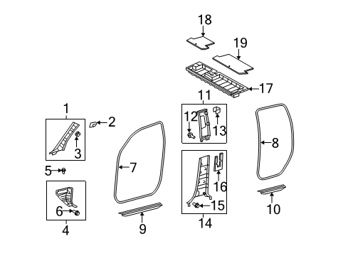 2011 Toyota Tundra Weatherstrip, Rear Door Opening Trim, RH Diagram for 62331-0C030