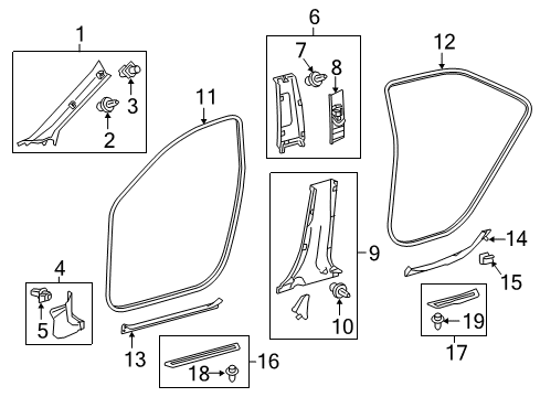 2017 Toyota Camry WEATHERSTRIP, Rear Door Opening Trim Diagram for 62332-06120-A1