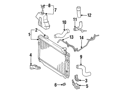 1994 Toyota Land Cruiser Radiator & Components Diagram