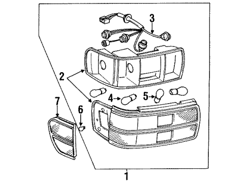 1990 Toyota Celica Cord,Rear Combination Diagram for 81555-2B090