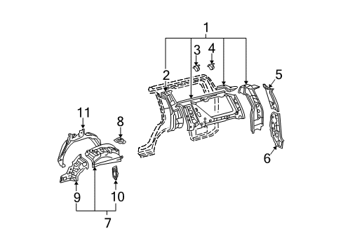 2006 Toyota 4Runner Panel, Quarter Wheel Diagram for 61631-35906