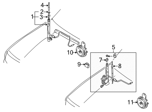 1997 Toyota 4Runner Horn Assy, Low Pitched Diagram for 86520-68010