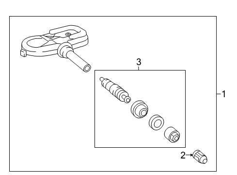 2019 Toyota Camry Valve Sub-Assembly, Tire Diagram for 42607-33050