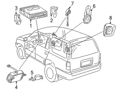 2002 Toyota 4Runner Amplifier Assy, Stereo Component Diagram for 86280-35080