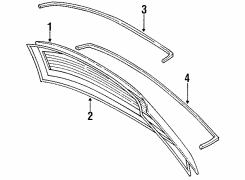 1989 Toyota Celica Reveal Molding, Lower Diagram for 75507-20150