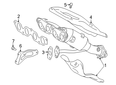 2015 Toyota Prius C Gasket, EGR Pipe Diagram for 25634-21020