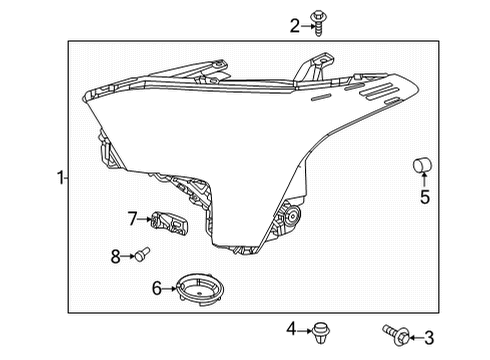 2024 Toyota Tundra Headlamp Components Diagram 1 - Thumbnail