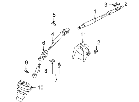 2001 Toyota Echo Cover Sub-Assy, Steering Column Hole Diagram for 45025-52040