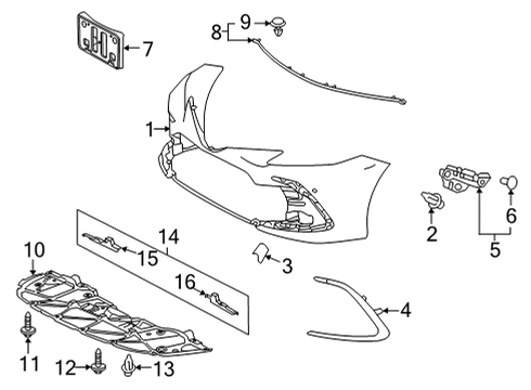 2022 Toyota Camry MOULDING, Fr Bumper Diagram for 52712-06180