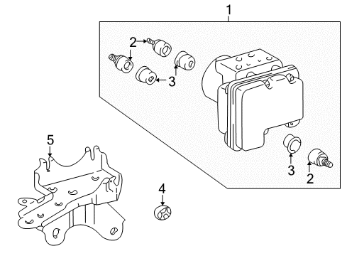 2005 Toyota Echo ABS Components Diagram