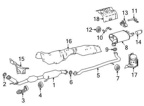 2020 Toyota Camry Exhaust Components Diagram 1 - Thumbnail