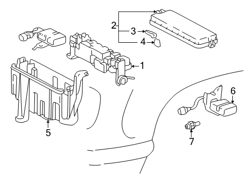 2003 Toyota Tundra Cover, Relay Block, Lower Diagram for 82663-0C020