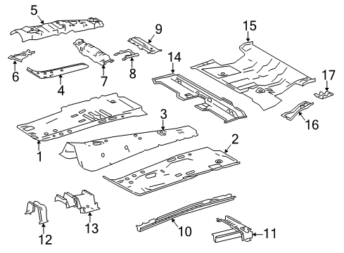 2017 Toyota RAV4 Pillars, Rocker & Floor - Floor & Rails Diagram