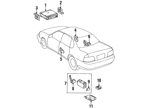 1995 Toyota Avalon Receiver Assembly, Radio Diagram for 86120-AC021