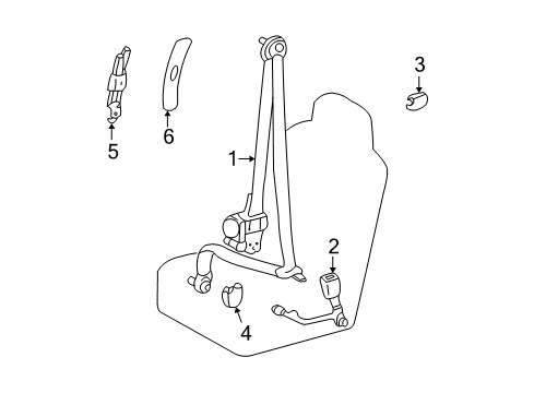 2004 Toyota Tundra Front Seat Belts Diagram 2 - Thumbnail