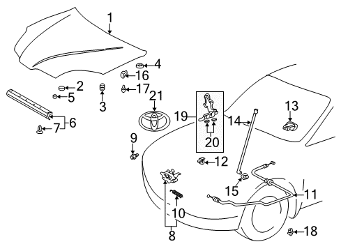 2003 Toyota Prius Plug, Hole Diagram for 90950-01506