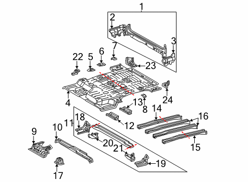 2002 Toyota Sequoia Pan, Rear Floor Diagram for 58311-0C010