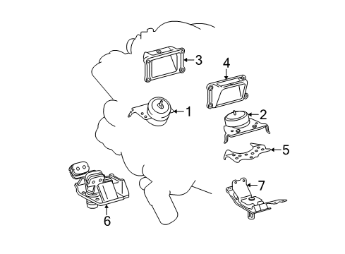 2016 Toyota Tundra Engine & Trans Mounting Diagram 1 - Thumbnail