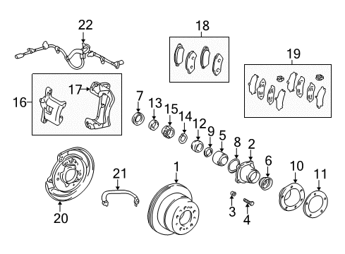 2003 Toyota Land Cruiser Cylinder Kit, Disc Brake, Rear Diagram for 04479-60250