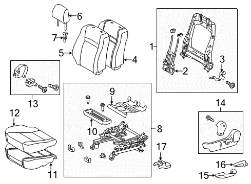 2012 Toyota Camry Front Seat Cushion Cover, Left(For Separate Type) Diagram for 71072-06C90-B3