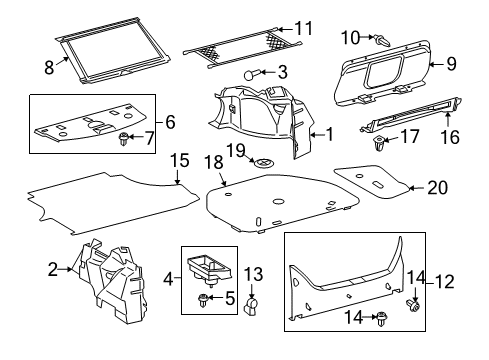 2010 Toyota Avalon Cover, Luggage Compartment Trim, Inner LH Diagram for 64722-AC090-C0