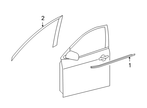 2011 Toyota Matrix Exterior Trim - Front Door Diagram