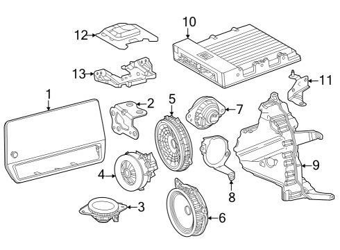 2024 Toyota Grand Highlander Amplifier Mount Bracket Diagram for 86286-0E150