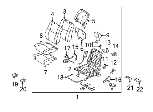 2007 Toyota Avalon Cover Sub-Assy, Front Seat Back Board Diagram for 71073-AC280-B0