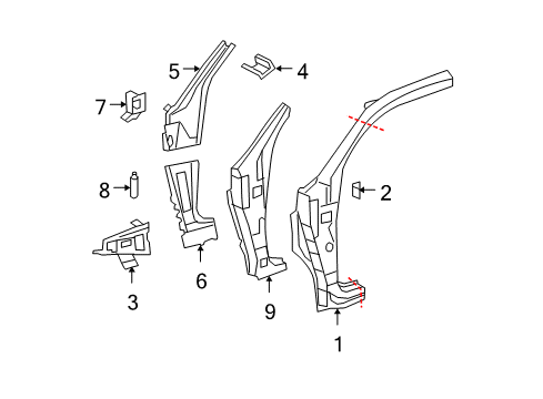 2008 Toyota Tundra Hinge Pillar, Rocker Diagram 2 - Thumbnail