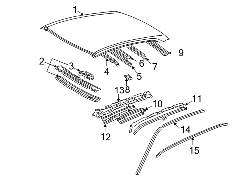 1998 Toyota Camry Roof & Components Diagram