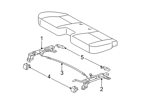 2004 Toyota Tundra Track Assembly, Front Seat Diagram for 72120-0C020