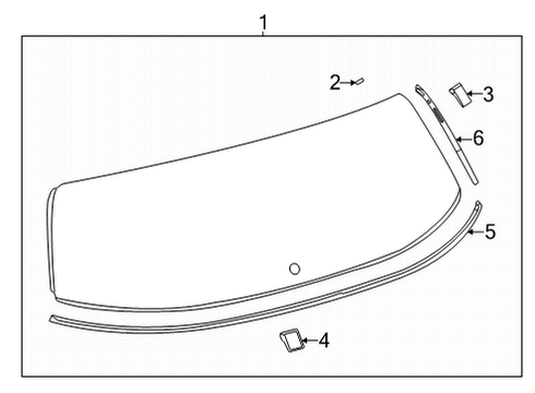 2021 Toyota Sienna Clip, Back Window Gl Diagram for 64827-08010