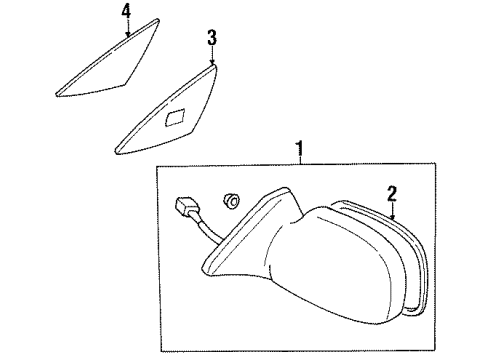 1997 Toyota Tercel Outside Mirrors Diagram 2 - Thumbnail