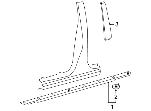 2009 Scion xD Exterior Trim - Pillars, Rocker & Floor Diagram