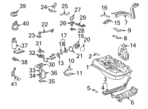 2001 Toyota Solara Valve Assy, Fuel Tank Over Fill Check Diagram for 77390-33011