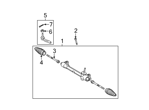 2010 Toyota Yaris Steering Column & Wheel, Steering Gear & Linkage Diagram 3 - Thumbnail