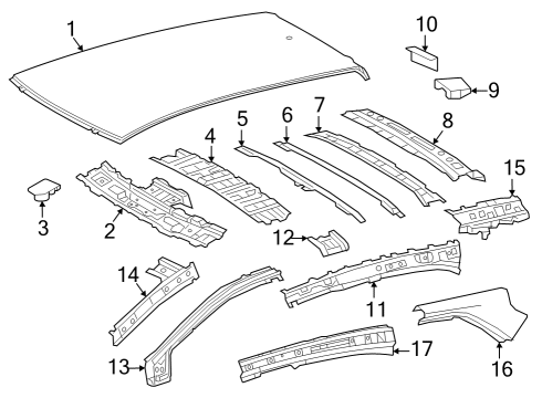 2023 Toyota GR Corolla Roof & Components Diagram