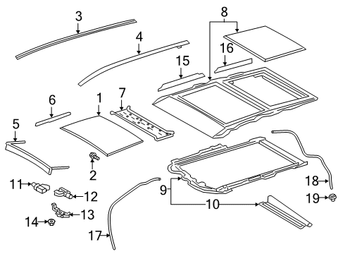 2022 Toyota RAV4 Sunroof - Body & Hardware Diagram 1 - Thumbnail