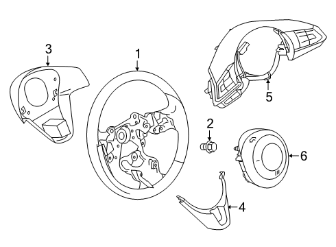 2020 Toyota Yaris Trim Cover, Front Diagram for 45116-WB005