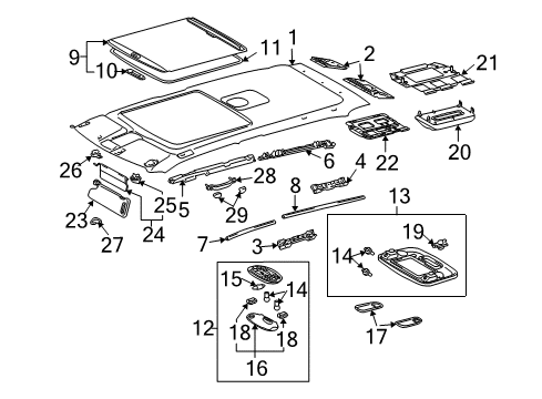 2004 Toyota Tundra Holder, Visor Diagram for 74348-0C020-B1