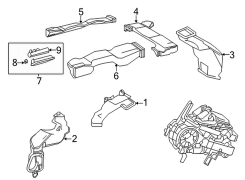 2021 Toyota Highlander Ducts & Louver Diagram 3 - Thumbnail