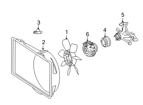 2005 Toyota Land Cruiser Cooling System, Radiator, Water Pump, Cooling Fan Diagram 1 - Thumbnail