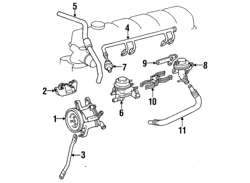 1991 Toyota Land Cruiser Sensor, E.G.R Gas Temperature Diagram for 89412-12010